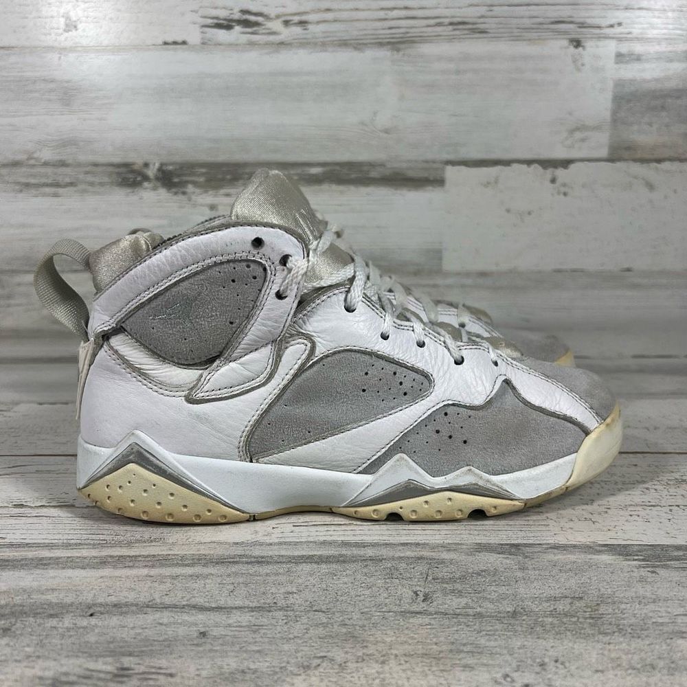 Nike Kid's Air Jordan Retro 7 VII Pure Money Platinum Basketball Shoes Size 6.5Y
